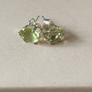 Elegant lemon‎ quartz 925 Sterling Silver Gemstone Stud Earrings